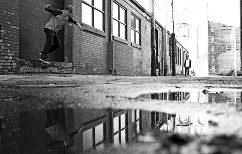 Rain puddle gray rain