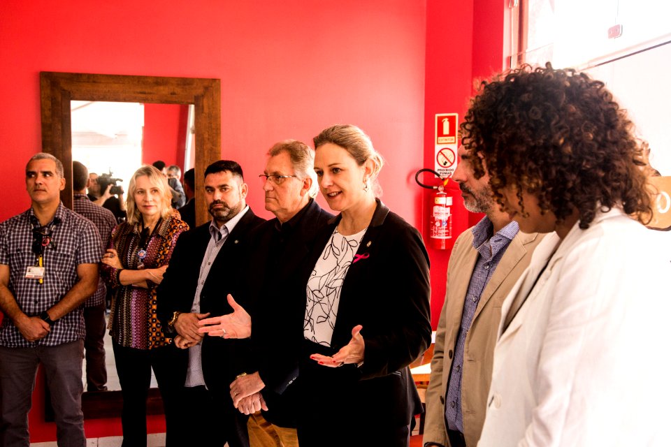 08.10.2019 -  Prefeita Paula Mascarenhas e o vice Idemar Barz durante coletiva para o café da manhã de lançamento da 47ª Feira do Livro de Pelotas - Foto: Gustavo Vara