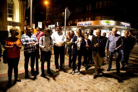 30.09.2019 - Prefeita Paula Mascarenhas e o vice Idemar Barz na caminhada de entrega do Calçadão da rua Andrade Neves - Foto: Gustavo Vara