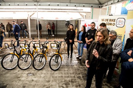 04.10.2019 - Prefeita Paula Mascarenhas no evento de início do Bikepel - Foto: Gustavo Vara