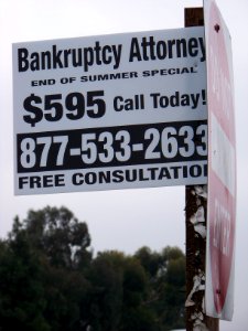 Bankruptcy Attorney street poster photo