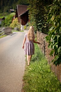 Girl long hair dress