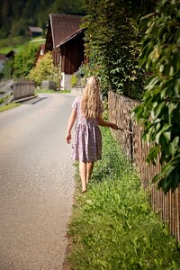 Girl long hair dress photo