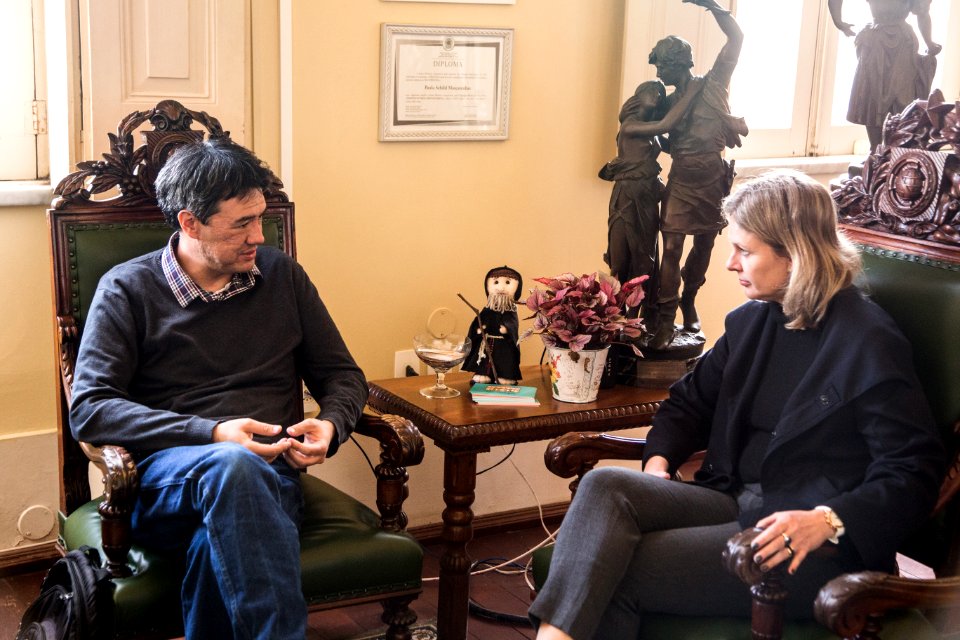 23.09.2019 - Prefeita Paula Mascarenhas em reunião com o professor Ricardo Araújo do CDTec/UFPel - Foto: Gustavo Vara