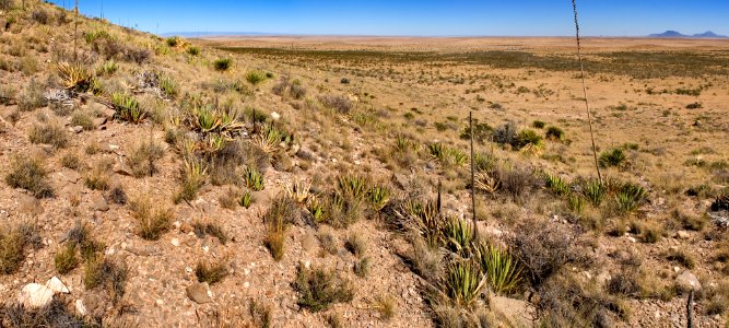 East side of the Hueco Mountains