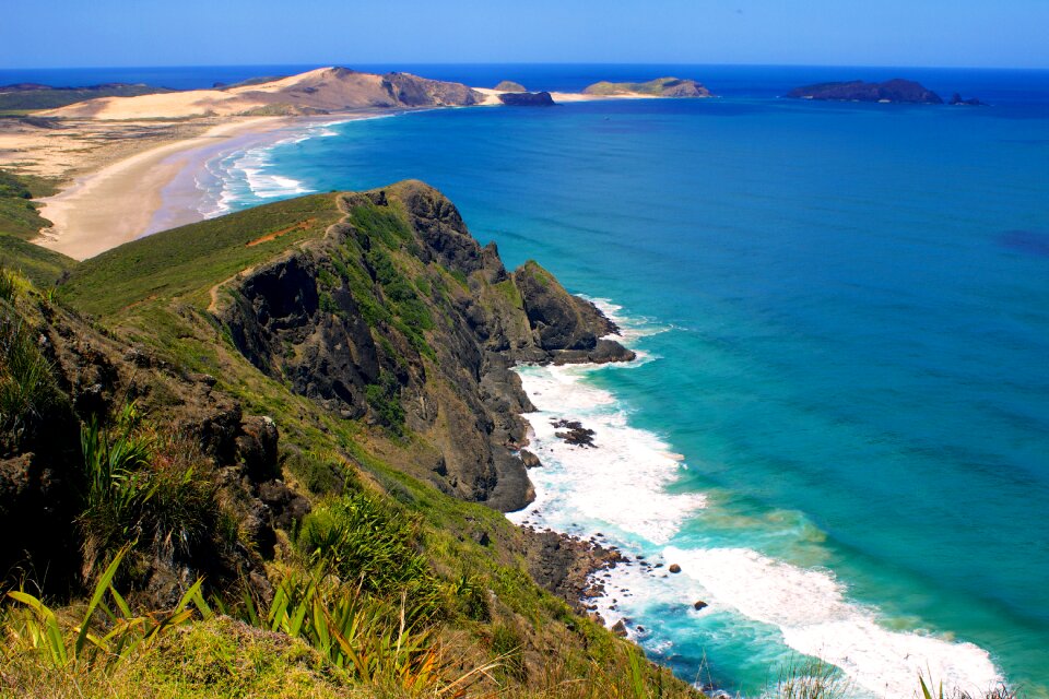 Sand rock sea photo