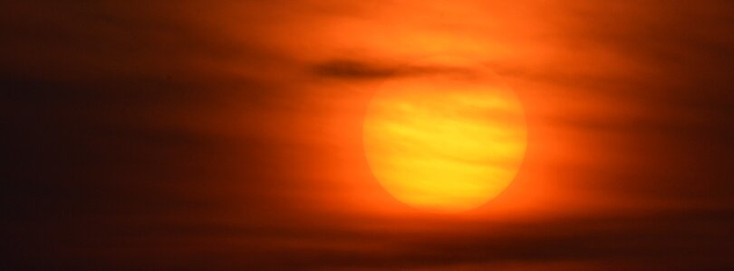 Colorful sunset orange romance