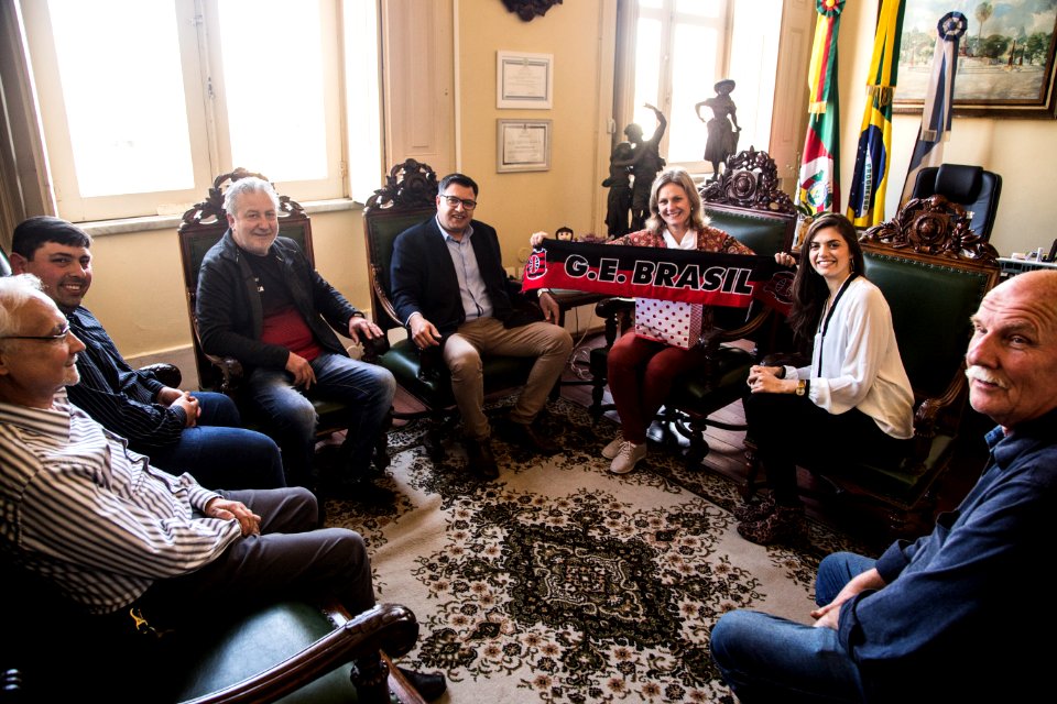 27.08.2019 - Prefeita Paula Mascarenhas em reunião com Grêmio Esportivo Brasil - Foto: Gustavo Vara