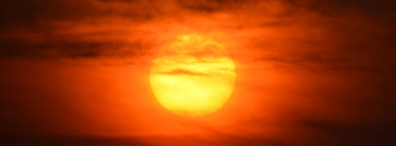 Colorful sunset orange romance