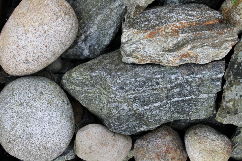 Round stone gray stone background