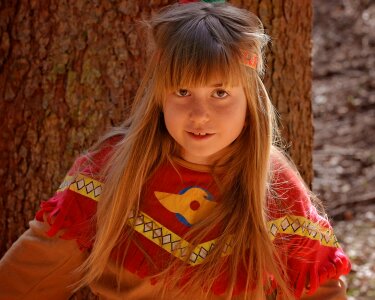 Face blond long hair photo