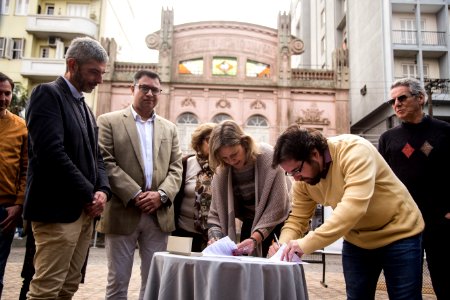 16.08.2019 - Prefeita Paula Mascarenhas realiza a assinatura do contrato e da ordem de serviço para o início das obras de restauro do Theatro Sete de Abril - Foto: Gustavo Vara