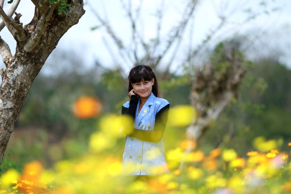 Girl flower sunny