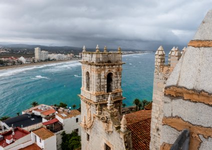 Vista de Peñíscola desde lo alto del castillo templario photo