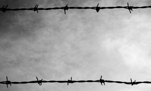 Barbed wire sky photo