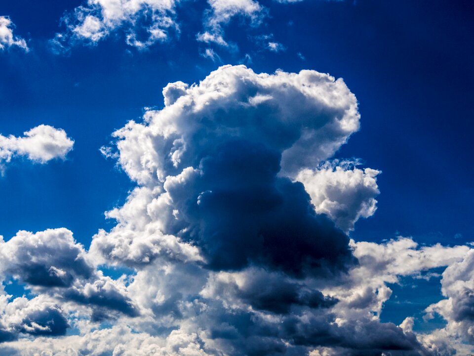 Blue fluffy cloudscape