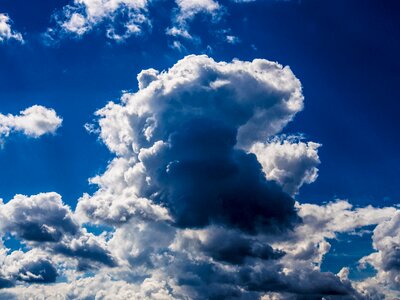 Blue fluffy cloudscape