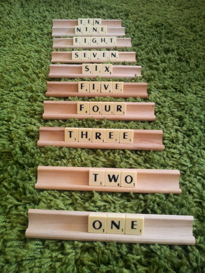Numbers words green numbers