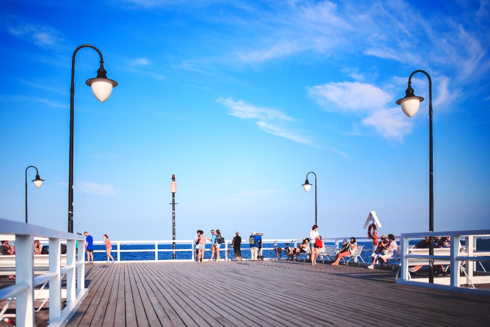 Sky blue streetlights