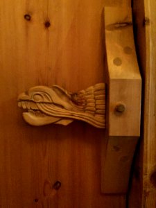 Viking wood carving photo