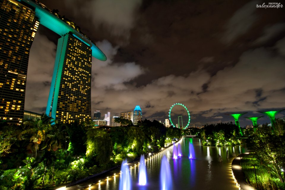 View from the bridge to Gardens by the bay