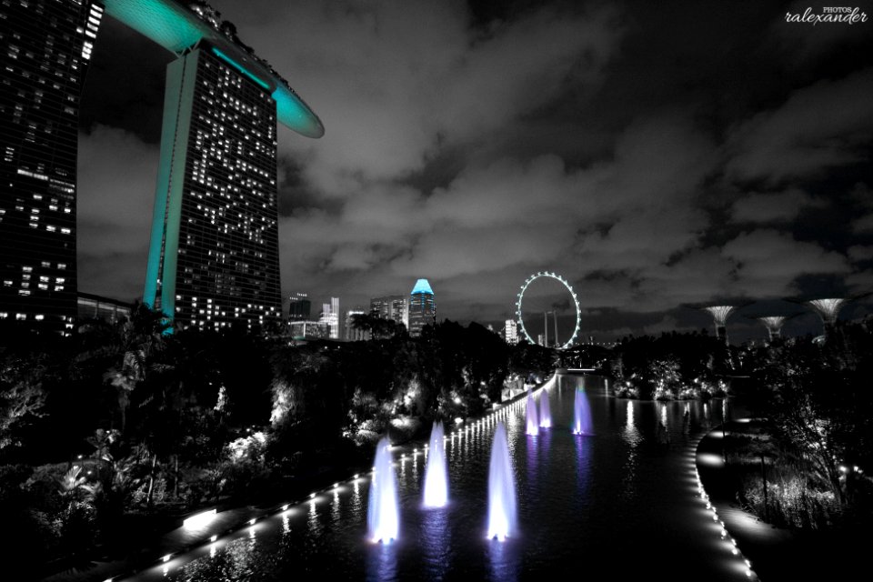 View from the bridge to Gardens by the bay