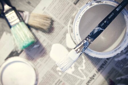 Paint can white interior decorating photo