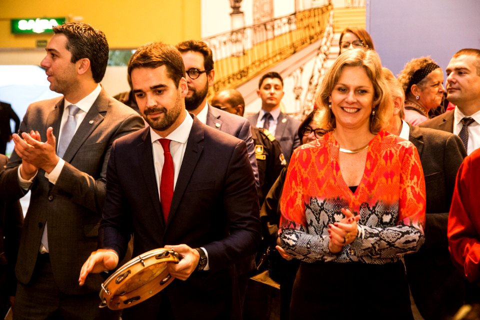 13.06.2019 - Prefeita Paula Mascarenhas e o Governador Eduardo Leite no lançamento das obras de drenagem da rua Gomes Carneiro na Fenadoce - Foto: Gustavo Vara