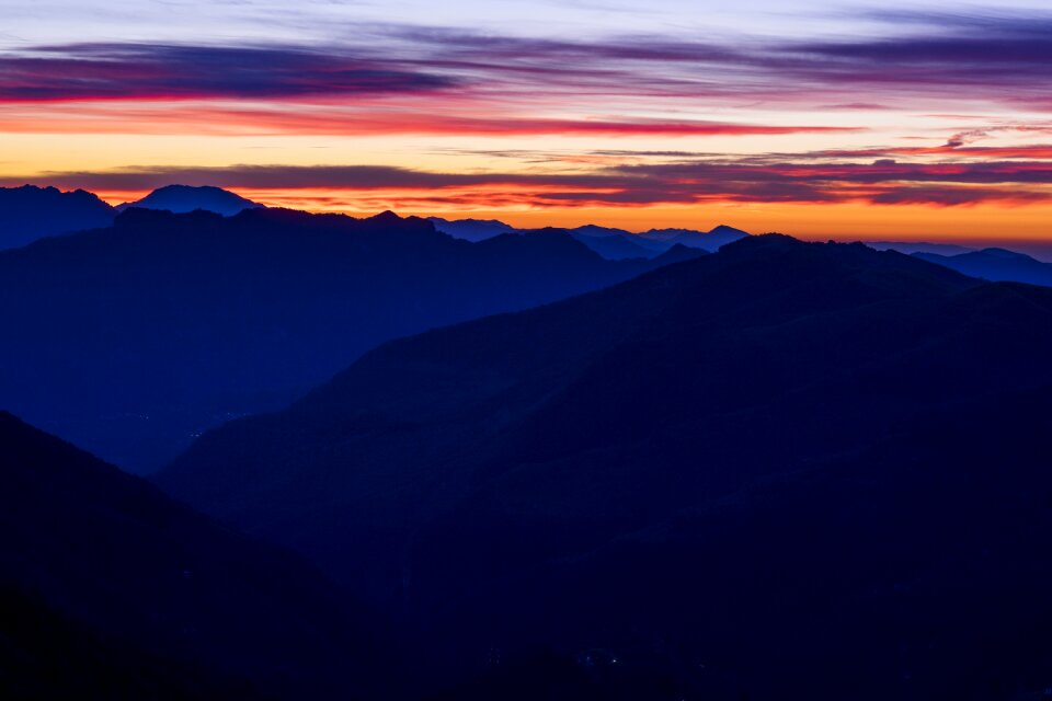 Sunset landscape mountain photo