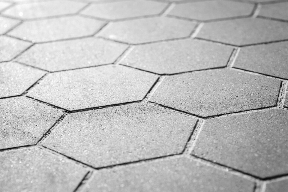 Pavement sidewalk hexagon