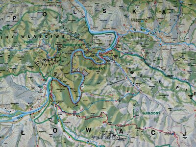 Poland map hiking trails