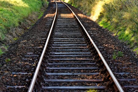 Railroad line steel photo