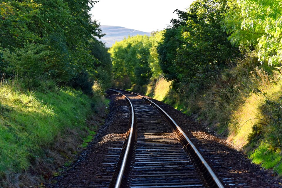 Railroad line steel photo