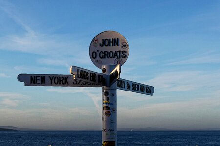 Britain headland signpost photo