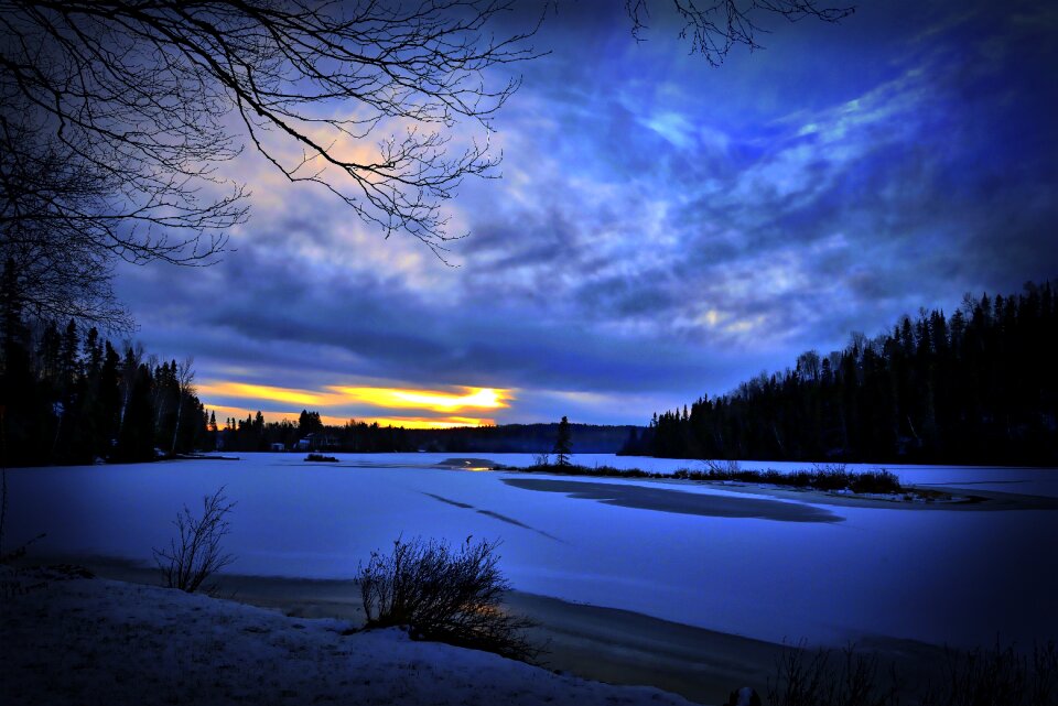 End of the day ice snow