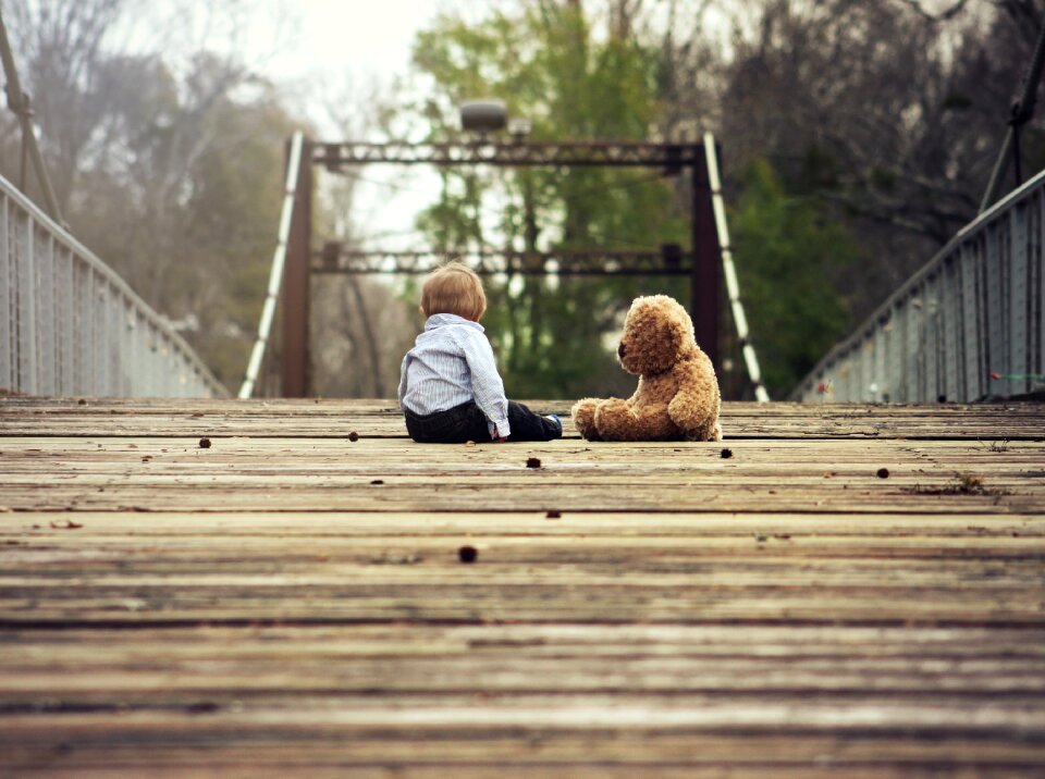Sitting small child