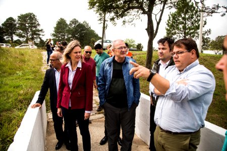 05.04.2019 - Prefeita Paula Mascarenhas e o vice Idemar Barz, acompanhados do secretário estadual de Meio Ambiente e Infraestrutura, Artur Lemos Junior, realizam visita a Barragem Santa Bárbara - Foto: Gustavo Vara