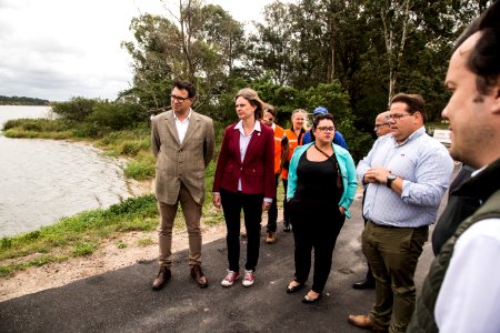 05.04.2019 - Prefeita Paula Mascarenhas e o vice Idemar Barz, acompanhados do secretário estadual de Meio Ambiente e Infraestrutura, Artur Lemos Junior, realizam visita a Barragem Santa Bárbara - Foto: Gustavo Vara