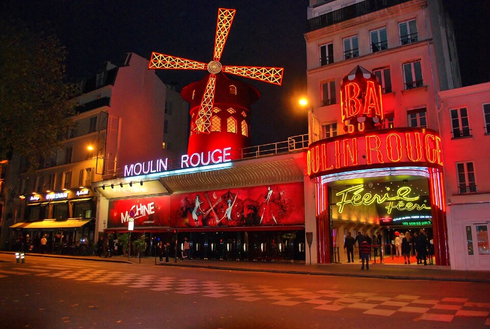 Montmartre night neon light