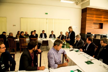 27.03.2019 - Prefeita Paula Mascarenhas participa de reunião almoço com professor Jorge Audy da Tecnopuc e Josep Piquê na Lifemed - Foto: Gustavo Vara
