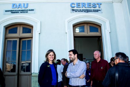 21.03.2019 - Prefeita Paula Mascarenhas e o vice Idemar Barz na inauguração do novo espaço de atendimento do Departamento de Assistência ao Usuário (DAU) e apresentação do modelo de transporte intermunicipal da SMS - Foto: Gustavo Vara
