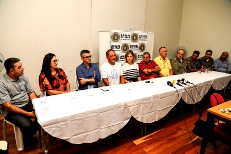 12.03.2019 - Prefeita Paula Mascarenhas participa de coletiva de imprensa para apresentação do projeto torcida mista Bra x Pel - Foto: Gustavo Vara