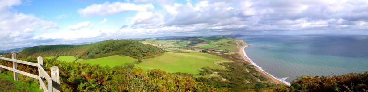 Looking down on Seatown from Golden Cap photo