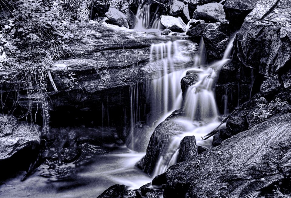 Scenic nature blue waterfall
