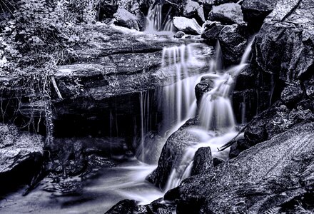 Scenic nature blue waterfall photo