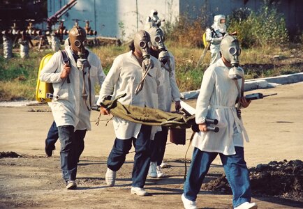 Rescue team gas mask hydrogen sulfide