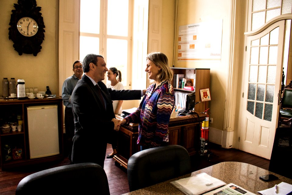 12.02.2019 - Prefeita Paula Mascarenhas recebe a visita  do superintendente da Susepe, Mario Santa Maria Junior, onde vistoriaram o Presídio Regional de Pelotas e a escola Franklin Olivé Leite - Foto: Gustavo Vara