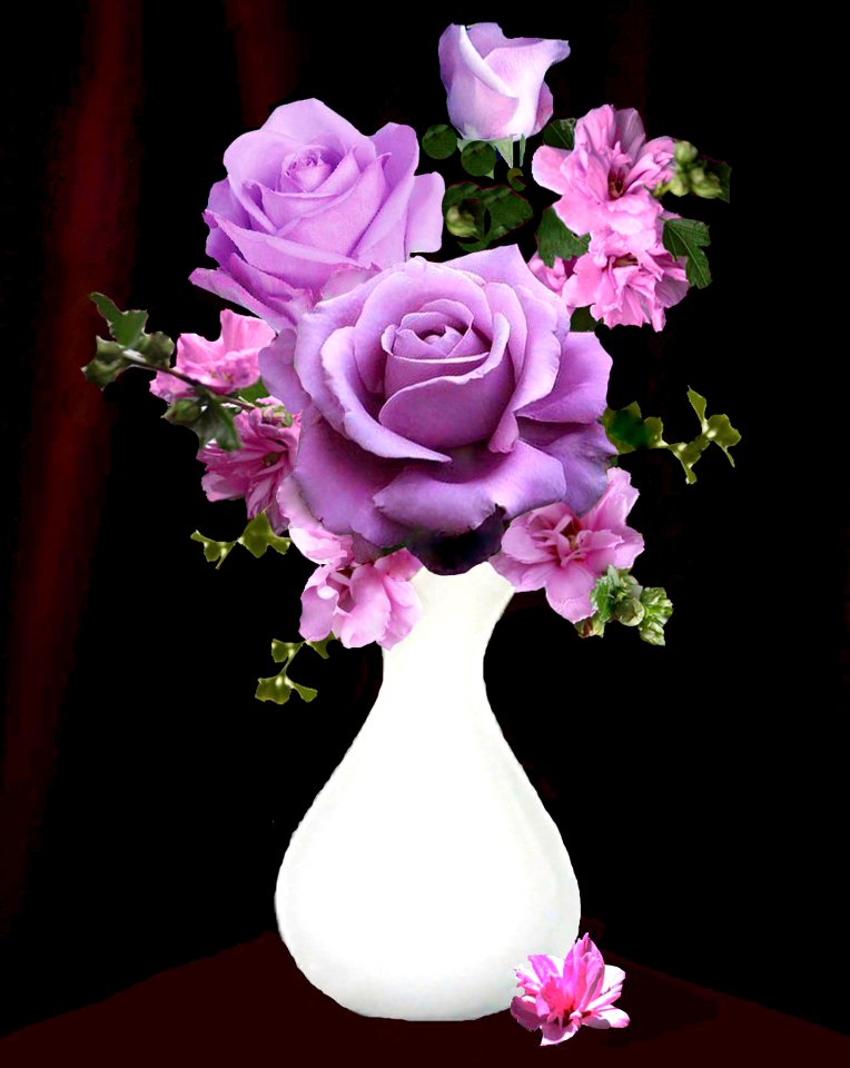 Purple Roses and Huneysuckle photo