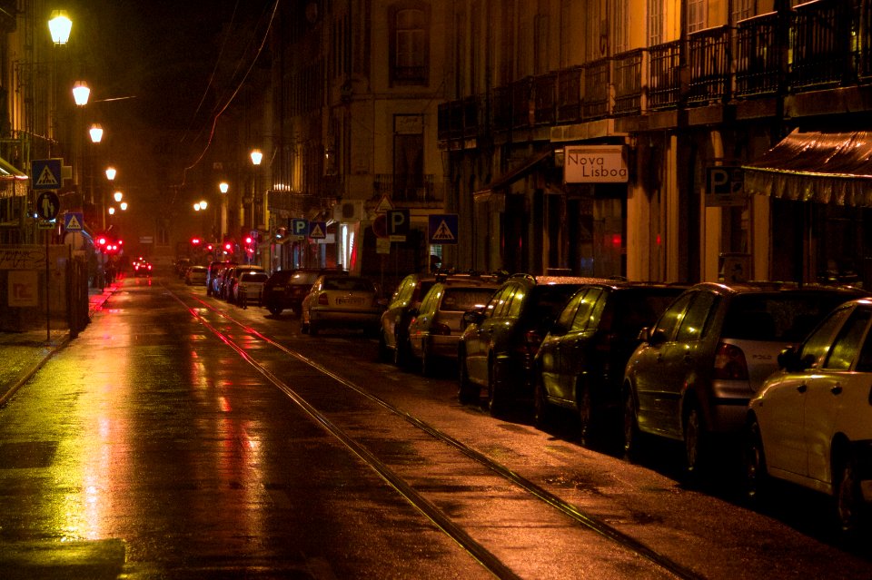 LISBON IN THE NIGHT RAIN photo