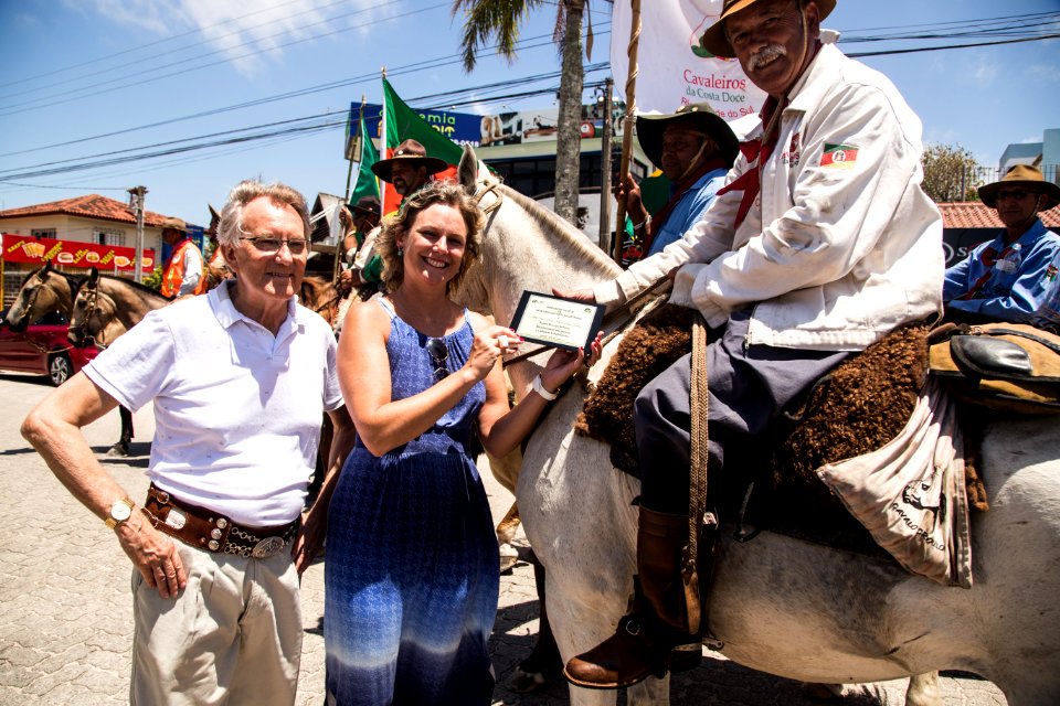 27.01.2019 - Prefeita Paula Mascarenhas e o vice Idemar Barz recepcionam os Cavalarianos da Costa Doce em Pelotas - Foto: Gustavo Vara